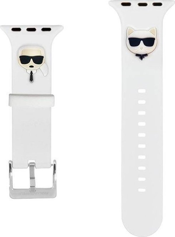 Karl Lagerfeld Λουράκι για Apple Watch 42/44/45mm λευκό από σιλικόνη