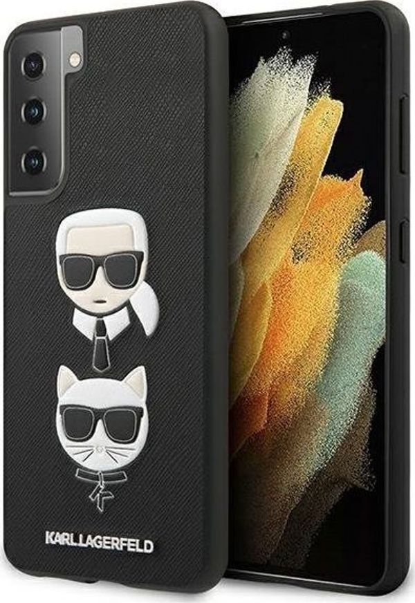 Karl Lagerfeld Karl Lagerfeld KLHCS21MSAKICKCBK S21+ G996 μαύρη/μαύρη σκληρή θήκη Saffiano Ikonik Karl&Choupette Head 7890669 3700740496732
