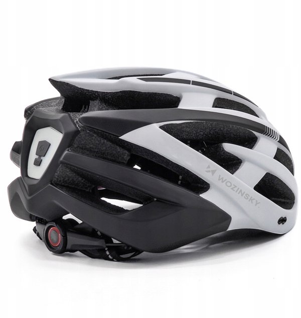 Κράνος Ποδηλάτου MTB Wozinsky με Πίσω Φως USB L - Μαύρο-Άσπρο