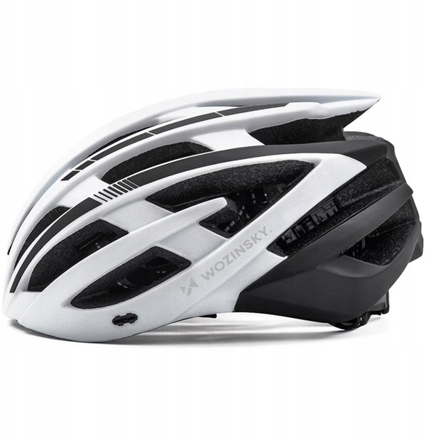 Κράνος Ποδηλάτου MTB Wozinsky με Πίσω Φως USB L - Μαύρο-Άσπρο