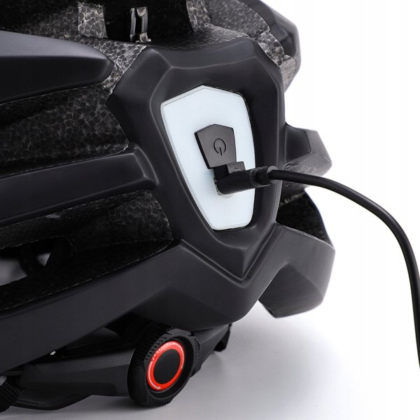 Κράνος Ποδηλάτου MTB Wozinsky με Πίσω Φως USB L - Μαύρο-Άσπρο