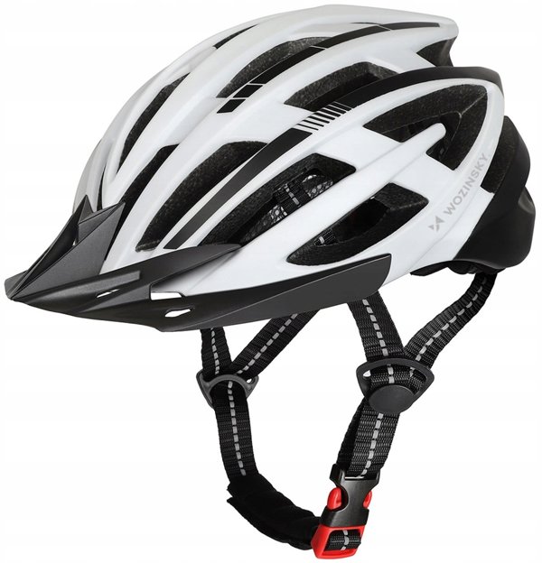 Κράνος Ποδηλάτου MTB Wozinsky με Πίσω Φως USB L - Μαύρο-Άσπρο