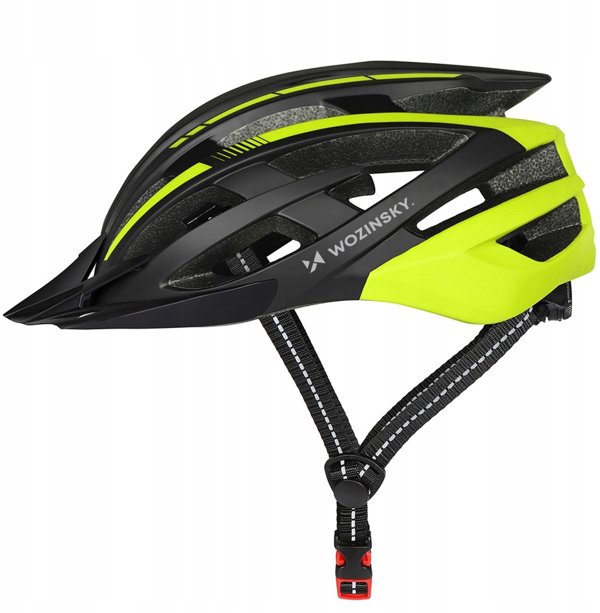 Kask rowerowy MTB Wozinsky z tylna lampka USB M czarno-zolty