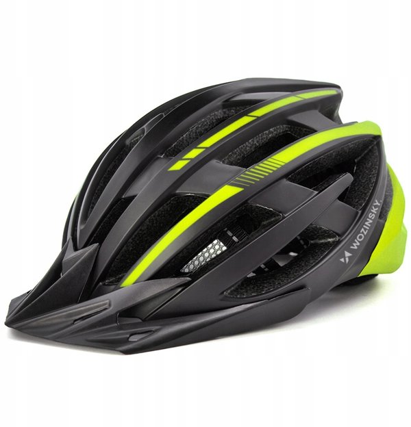 Kask rowerowy MTB Wozinsky z tylna lampka USB M czarno-zolty