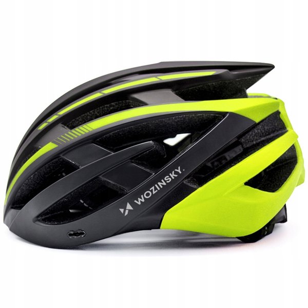 Kask rowerowy MTB Wozinsky z tylna lampka USB M czarno-zolty