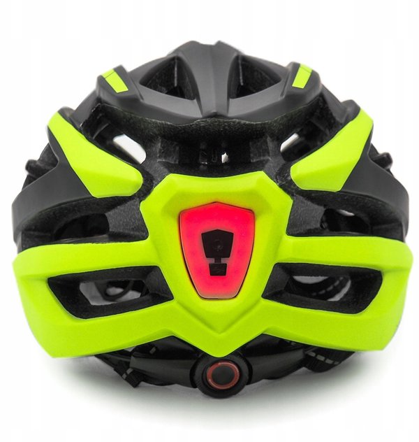 Kask rowerowy MTB Wozinsky z tylna lampka USB M czarno-zolty