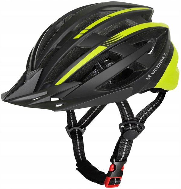 Kask rowerowy MTB Wozinsky z tylna lampka USB M czarno-zolty