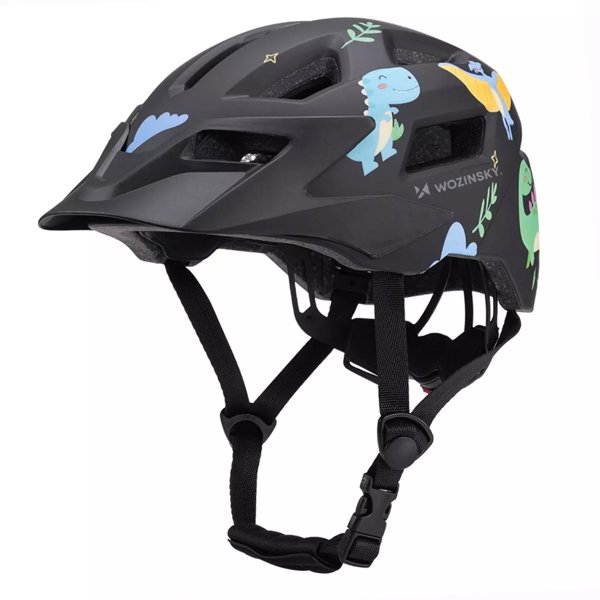 Kask rowerowy dzieciecy MTB Wozinsky z odpinanym daszkiem S czarny