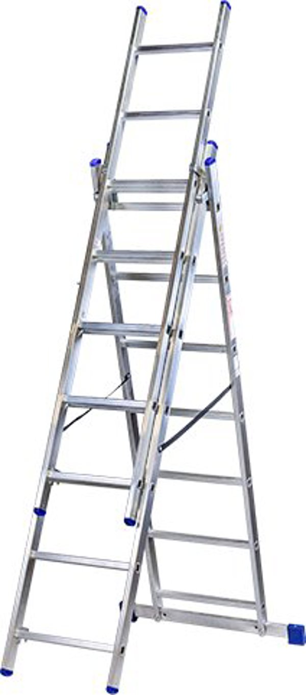 KASTOM DRABINA ALUMINIOWA  3x 8 STOPNI 150KG VHR