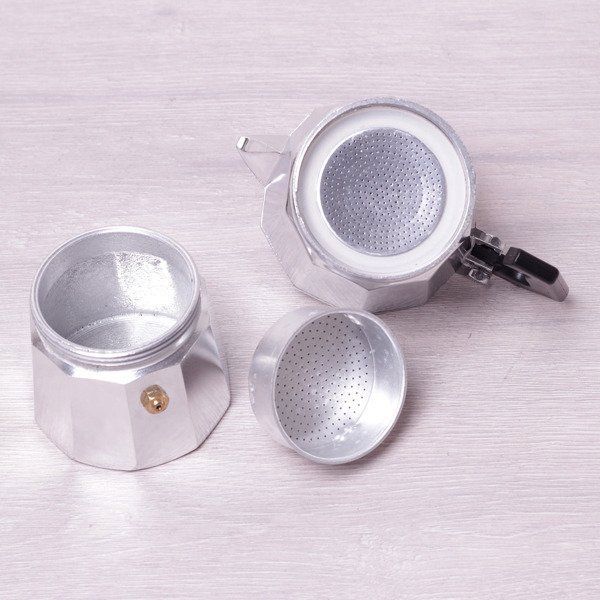 Καφετιέρα Kamille 2502 Αλουμινίου Moka Pot 450ml (9 Φλιτζάνια) - Κατάλληλη για Εστίες (Εκτός Επαγωγικών)