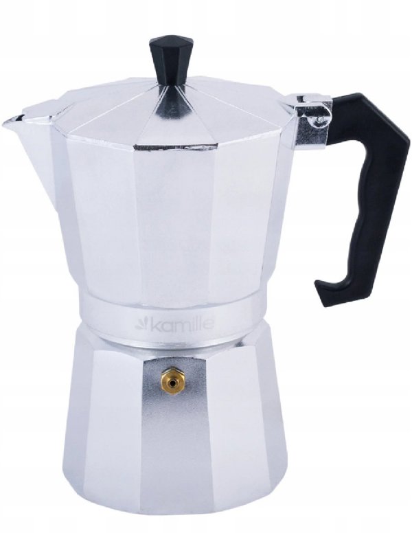 Καφετιέρα Kamille 2502 Αλουμινίου Moka Pot 450ml (9 Φλιτζάνια) - Κατάλληλη για Εστίες (Εκτός Επαγωγικών)