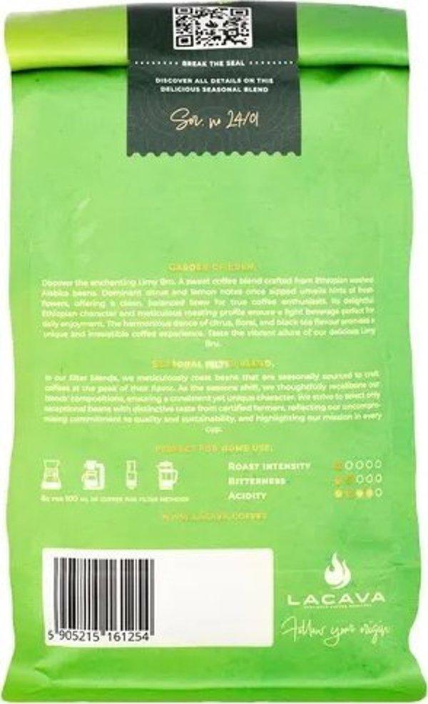 Καφές LaCava Limy BRU σε Κόκκους 100% Arabica, Φίλτρου, 350g