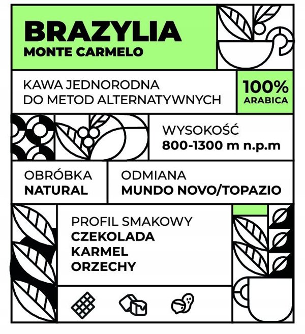 Kawa ziarnista Kafejeto Palarnia Brazylia Monte Carmelo FILTR 250g