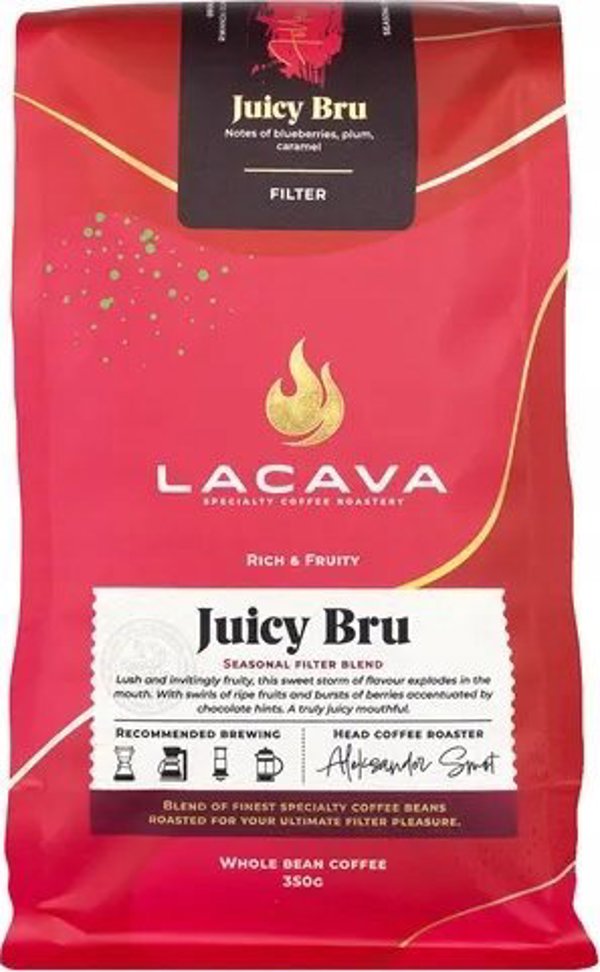 Καφές LaCava Juicy BRU 100% Arabica σε Κόκκους, Φίλτρου, 350γρ
