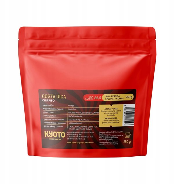 Kawa ziarnista Kyoto KYOTO - kawa ziarnista Kostaryka Urena Rojas Family Full Honey Natural Filter 250 g