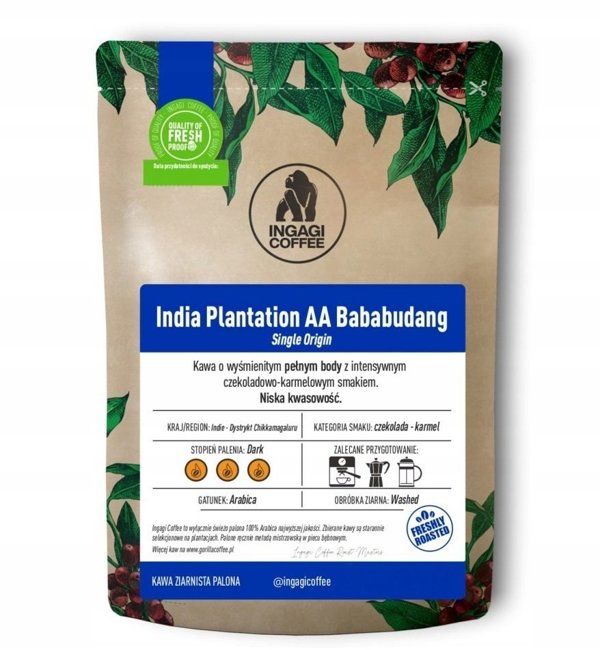 Kawa ziarnista Ingagi Kawa ziarnista Ingagi Coffee India Plantation AA Bababudang 1kg