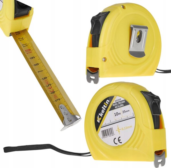 Μεταλλική Μεζούρα Keltin 10m x 25mm, Επαγγελματικό Μέτρο Ταινίας