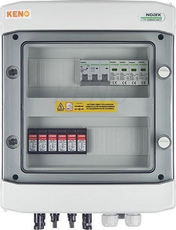 Keno Rozdzielnica przylaczeniowa DC+AC KENO z ogranicznikiem przepiec 1000V typu 2, 2x lancuch PV, 2x MPPT // ogr. AC typ 2, 25A 3-F