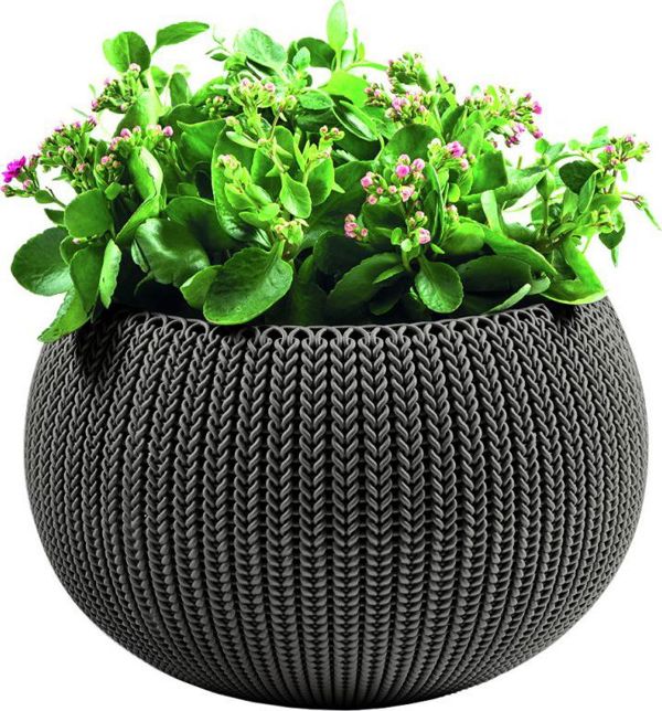 Keter Γλάστρα Cozies Knit Ανοιχτό Καφέ, Διακοσμητική Γλάστρα Κήπου και Βεράντας