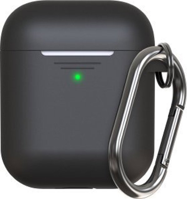 KeyBudz Elevate Keychain Προστατευτική Θήκη Σιλικόνης για Apple AirPods 1/2 - Μαύρο