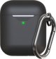KeyBudz Elevate Keychain Προστατευτική Θήκη Σιλικόνης για Apple AirPods 1/2 - Μαύρο