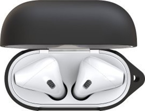 KeyBudz Elevate Keychain Προστατευτική Θήκη Σιλικόνης για Apple AirPods 1/2 - Μαύρο
