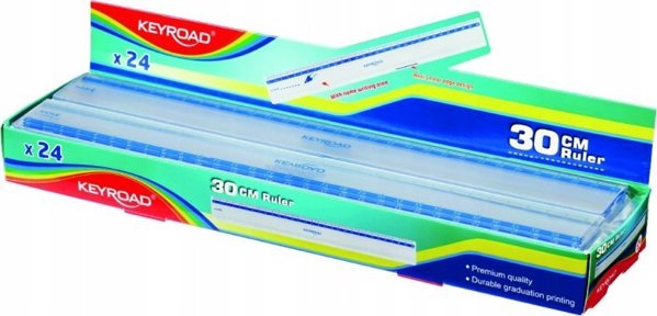 Κανόνας Πλαστικός Keyroad, 30cm, Διαφανής, Σετ 24 Τεμαχίων