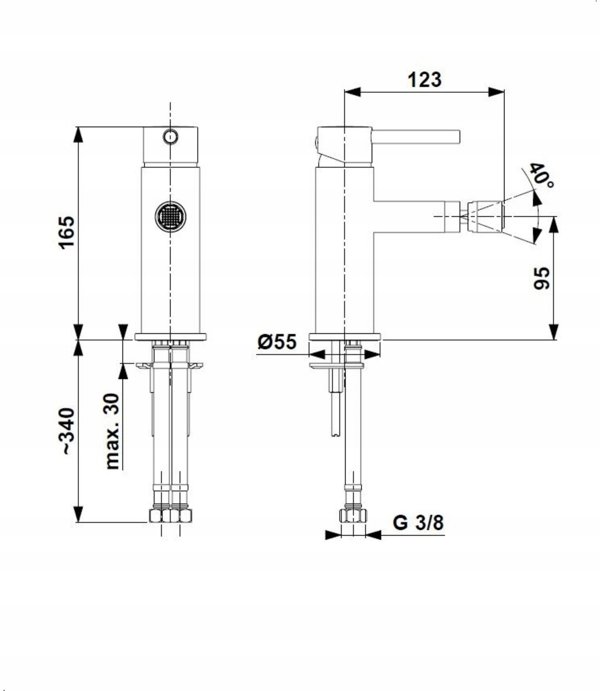 Βρύση Μπιντέ Επιδαπέδια KFA Moza Λευκό Ματ με Click Clack 5037-015-44