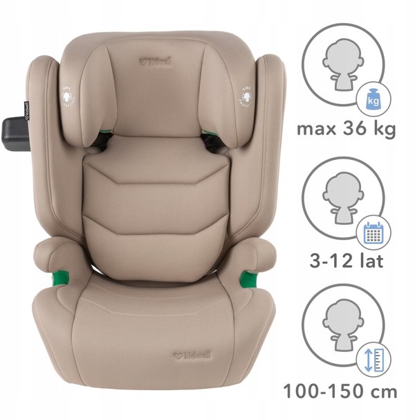 KIDWELL FOTELIK TENDO BEIGE 100-150cm ISOFIX