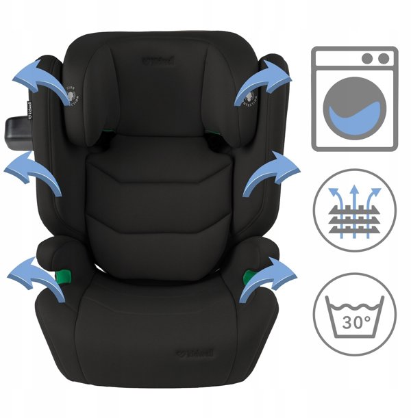 KIDWELL FOTELIK TENDO BLACK 100-150cm ISOFIX