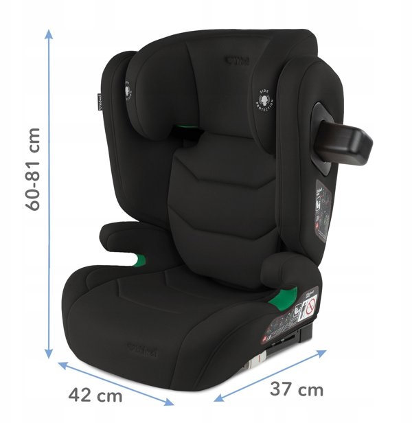 KIDWELL FOTELIK TENDO BLACK 100-150cm ISOFIX