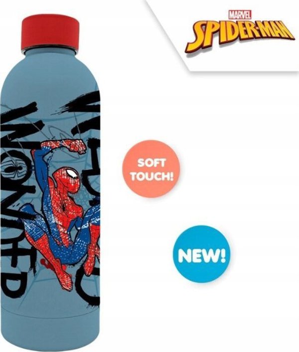 Kids Euroswan Bidon ze stali nierdzewnej z nadrukiem 3D 500ml Spiderman 843372 Kids Euroswan