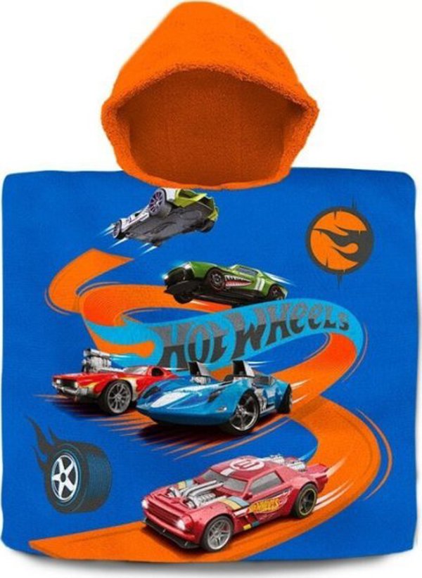 Πόντσο Παιδικό Euroswan HOT WHEELS 60x120 cm με Κουκούλα KIDS HW00013
