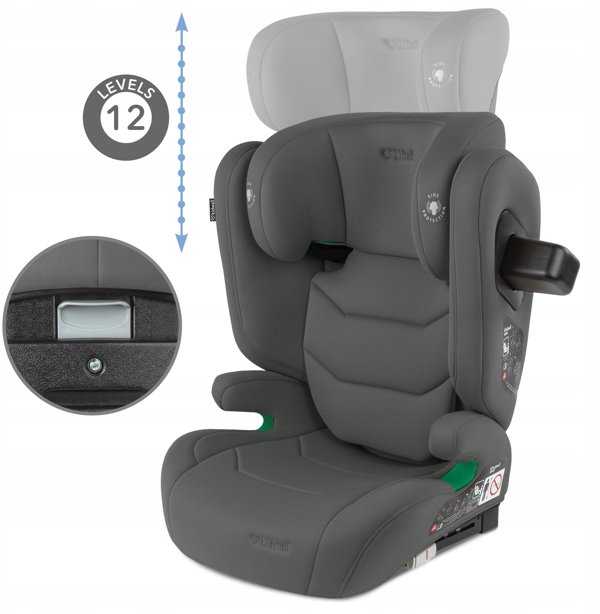 KIDWELL FOTELIK TENDO GRAY 100-150cm ISOFIX