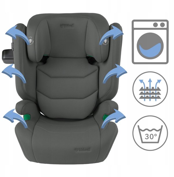 KIDWELL FOTELIK TENDO GRAY 100-150cm ISOFIX