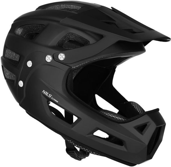 Kiddimoto Κράνος πλήρους προσώπου Nils Extreme MTW101 μαύρο, ελαφρύ, με ρυθμιζόμενη εφαρμογή