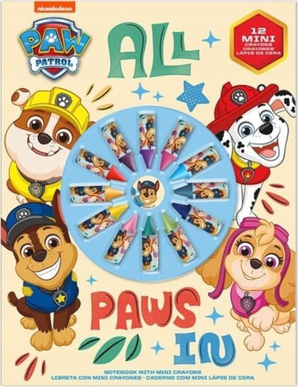 Kids Euroswan Zestaw do kolorowania z 12 mini kredkami Psi Patrol PAW PATROL PW19957