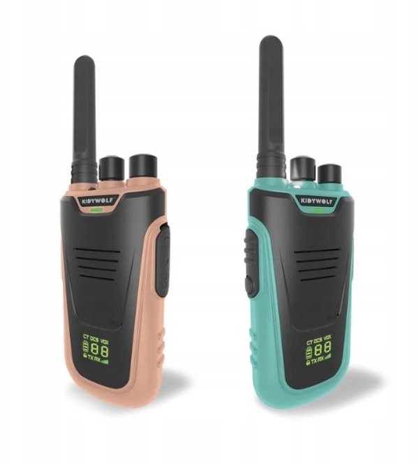 Kidywolf KIDYTALK-NC Ασύρματοι Πομποδέκτες Walkie Talkie για Παιδιά και Ενήλικες, Εμβέλεια έως 6km, Χρώμα Μπεζ/Τυρκουάζ