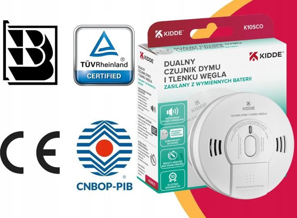 Kidde Ανιχνευτής μονοξειδίου του άνθρακα και καπνού 2 σε 1 (K10SCO)