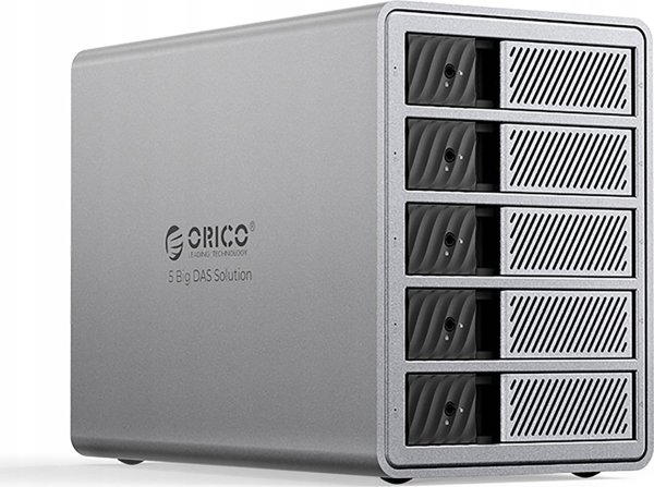 Orico θήκη-ραμμή δίσκων Thunderbolt 3 για 5 δίσκους 2,5"/3,5" SATA HDD/SSD - γκρι