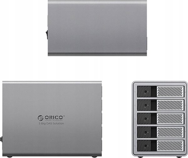 Orico θήκη-ραμμή δίσκων Thunderbolt 3 για 5 δίσκους 2,5"/3,5" SATA HDD/SSD - γκρι