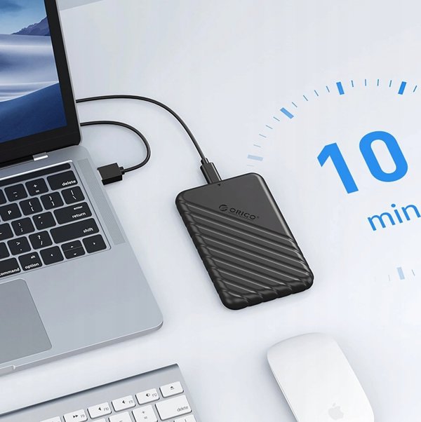 Θήκη για δίσκο 2,5" HDD/SSD USB-C 3.1 6Gbps - μαύρη