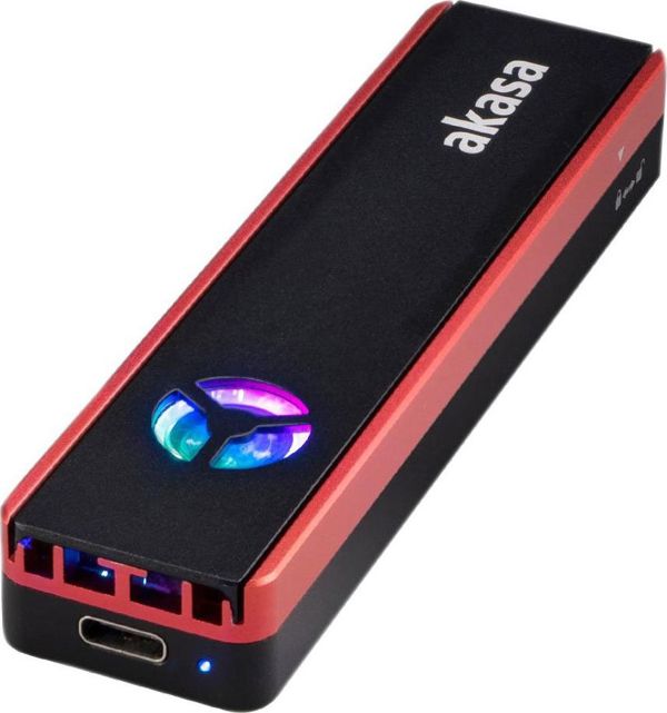 Akasa Vegas SSD Mate Θήκη M.2 PCIe NVMe SSD, USB-C 3.2 Gen 2, Αλουμίνιο με RGB Φωτισμό (AK-ENU3M2-06)