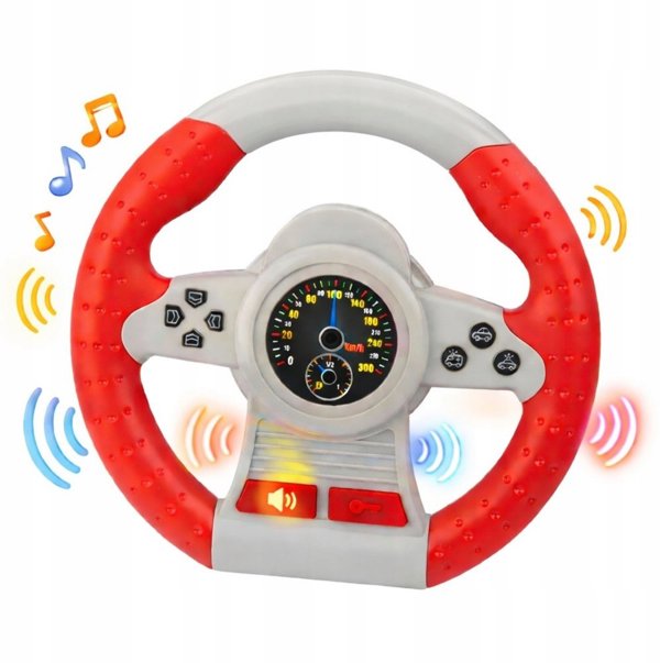 Kierownica Interaktywna Symulator Jazdy Swiatla Dzwieki Czerwona