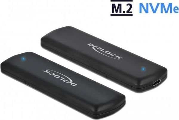 Delock Θήκη M.2 NVMe PCIe SSD σε USB 3.2 Gen 2 Type-C, Μεταλλικό Περίβλημα για Δίσκους 2280/2260/2242/2230 (42615)