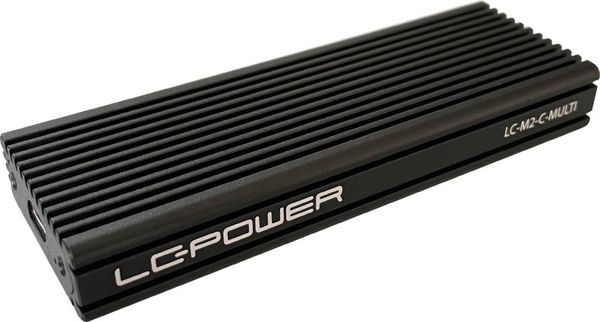 LC-Power LC-M2-C-MULTI Θήκη SSD USB-C 3.2 Gen 2 για NVMe & SATA M.2 SSD, Αλουμινίου