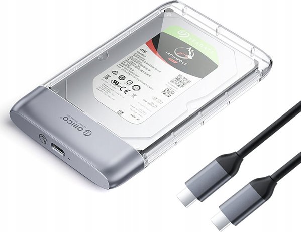 Θήκη δίσκου 2,5" HDD/SSD USB-C 5Gbps - Διαφανής