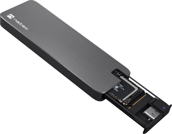 Natec Rhino M.2 NVMe SSD Θήκη Αλουμινίου (NKZ-1953) - USB 3.0, Συμβατότητα M.2 NVMe/PCIe, Μαύρο