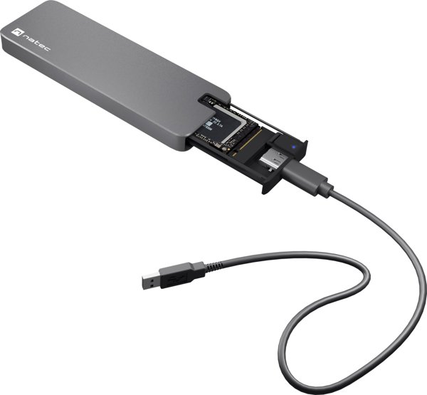 Natec Rhino M.2 NVMe SSD Θήκη Αλουμινίου (NKZ-1953) - USB 3.0, Συμβατότητα M.2 NVMe/PCIe, Μαύρο