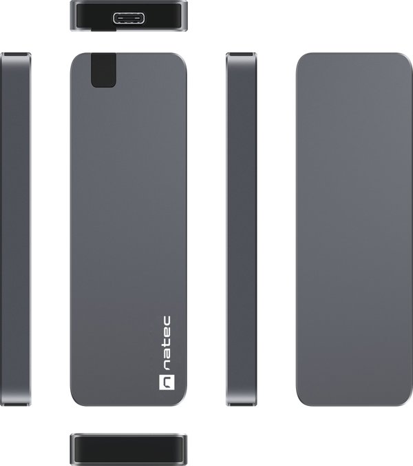 Natec Rhino M.2 NVMe SSD Θήκη Αλουμινίου (NKZ-1953) - USB 3.0, Συμβατότητα M.2 NVMe/PCIe, Μαύρο
